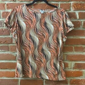 Worthington Black & Orange Wave Top